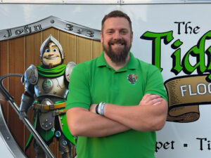 Greg Brushaber pictured in front of his work trailer